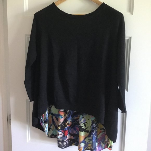 Anthropologie French Quarter Pullover, by Moth, black, size M - Picture 3 of 4